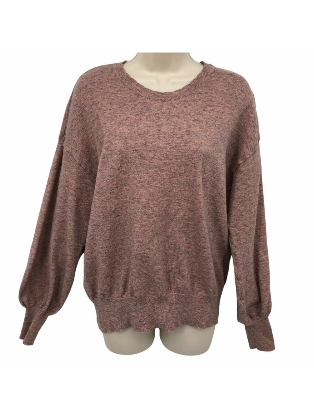 Ella Moss Womens Heathered Pink Pullover Sweater Size L Soft Acrylic Blend